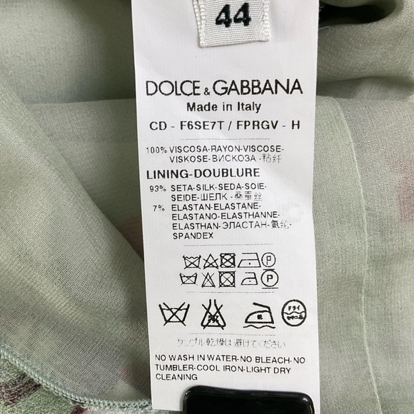 NWT Dolce & Gabbana Dress Mint Green and Red Roses - Picture 4 of 13